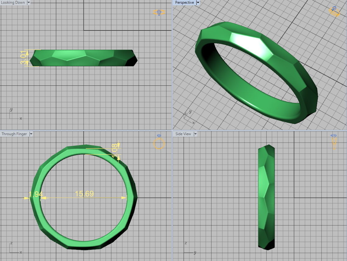 Hammered Wedding band ring 3mm wide 3dmodel 3D print model_2