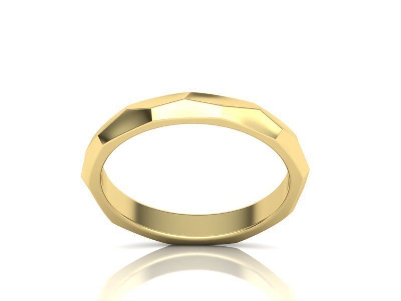 Hammered Wedding band ring 3mm wide 3dmodel 3D print model_13
