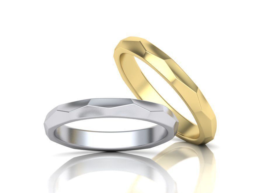 Hammered Wedding band ring 3mm wide 3dmodel 3D print model_7