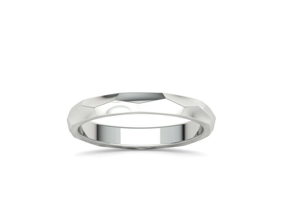 Hammered Wedding band ring 3mm wide 3dmodel 3D print model_26