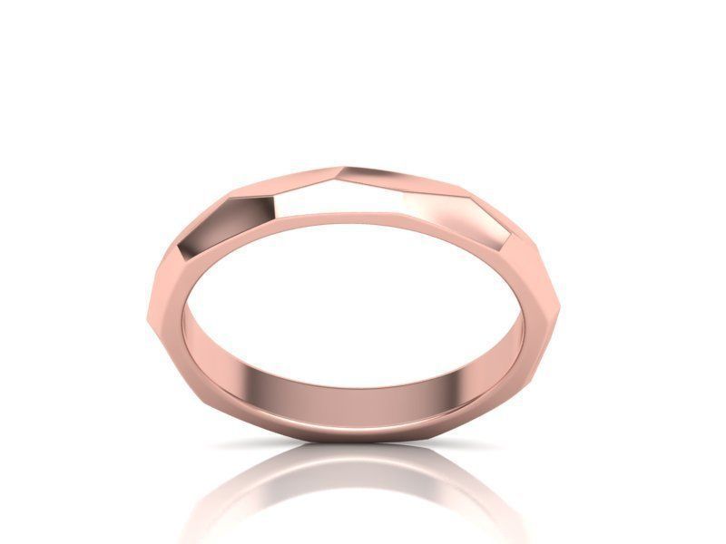 Hammered Wedding band ring 3mm wide 3dmodel 3D print model_12