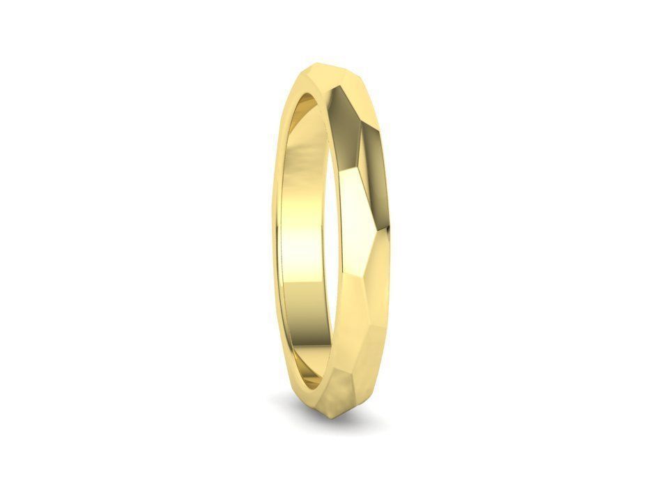 Hammered Wedding band ring 3mm wide 3dmodel 3D print model_30