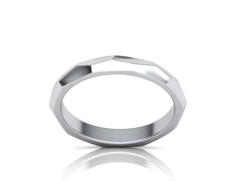 Hammered Wedding band ring 3mm wide 3dmodel 3D print model_14