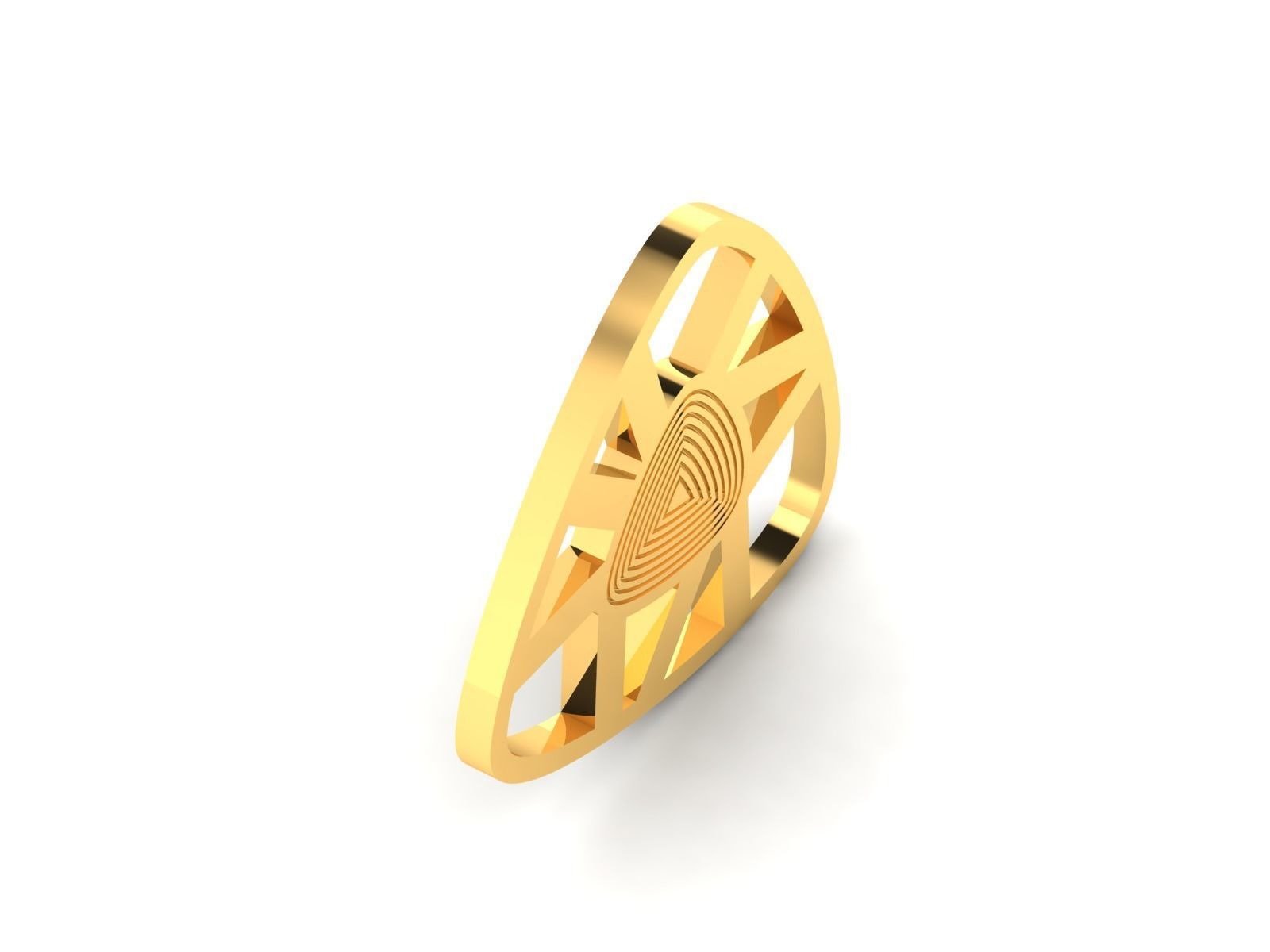 Triangle Pendant 3dm render detail 3D print model_2