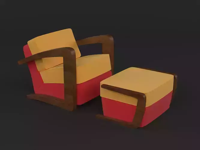 Armchair chair and ottoman