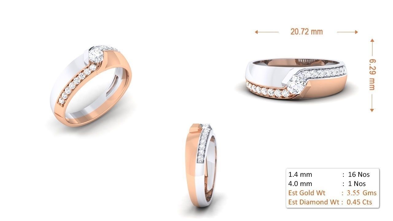 Couple Band Ring 3dm mgx render detail 3D print model_1