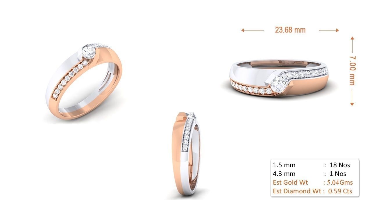 Couple Band Ring 3dm mgx render detail 3D print model_2