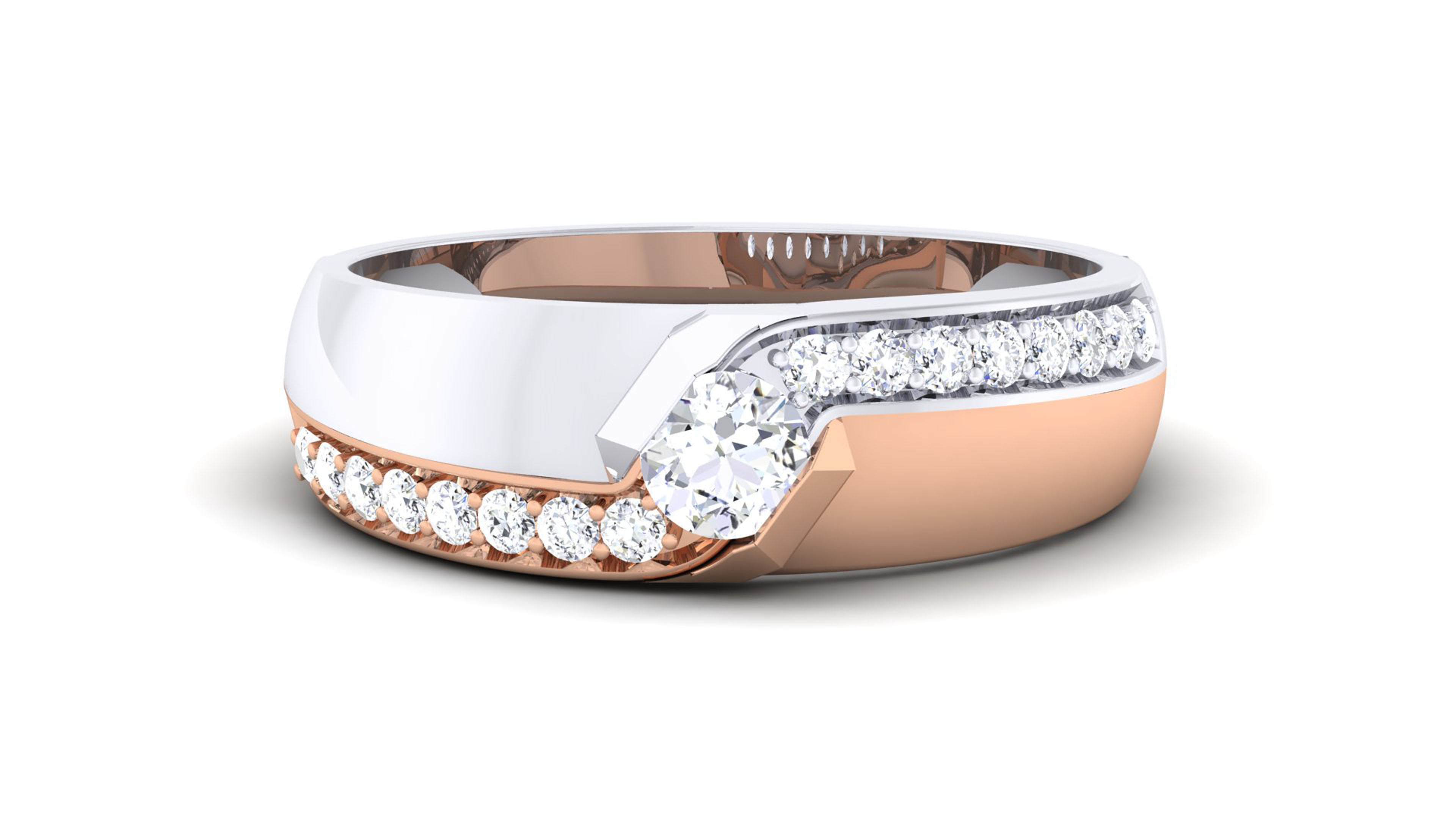 Couple Band Ring 3dm mgx render detail 3D print model_9