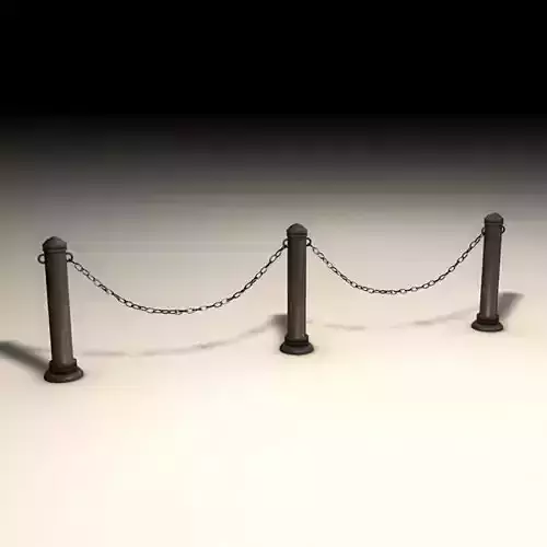 Stanchions and chain barrier 3D model