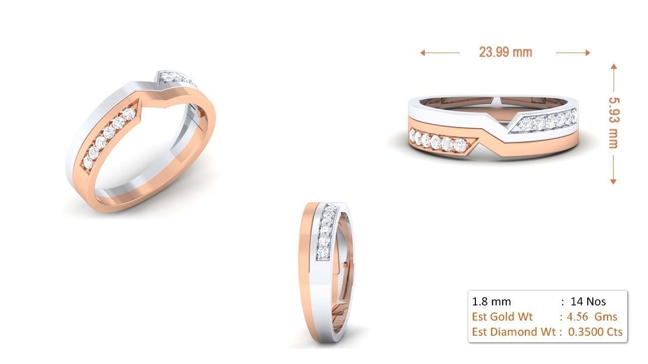 Couple Band Ring 3dm mgx render detail 3D print model_2