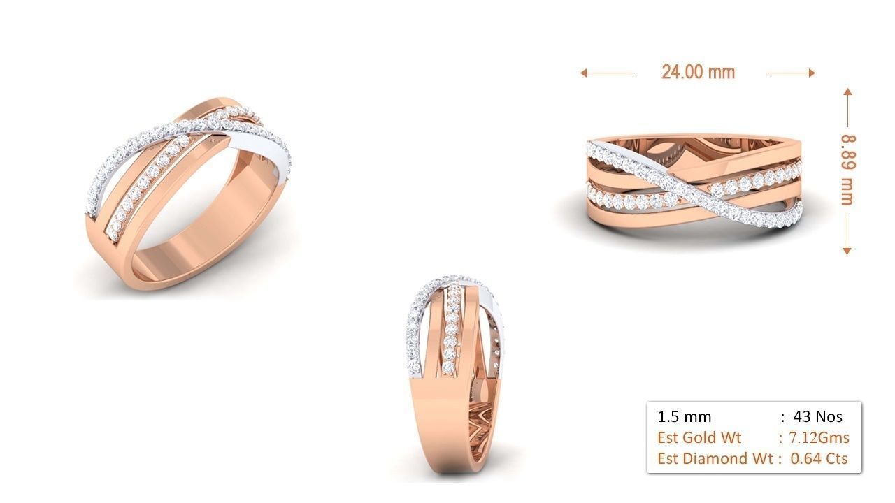 Couple Band Ring 3dm mgx render detail 3D print model_2