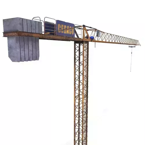 Low Poly Tower Crane Weathered