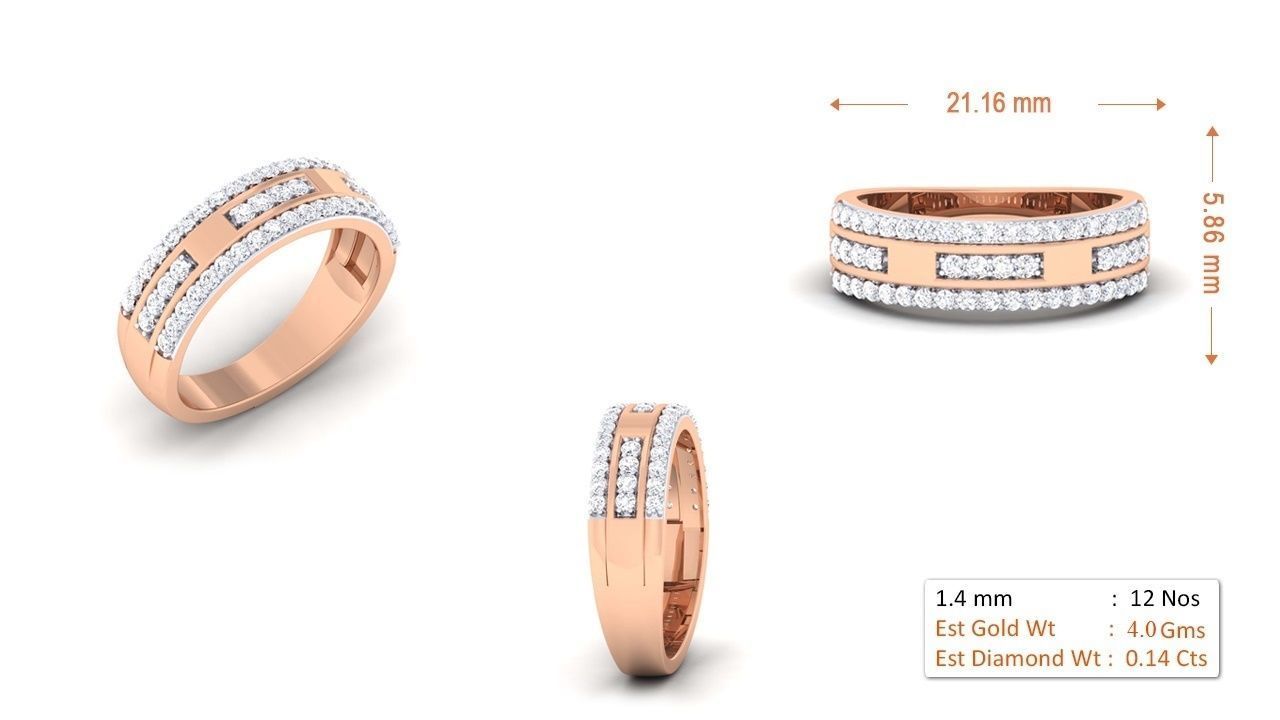 Couple Band Ring 3dm mgx render detail 3D print model_1