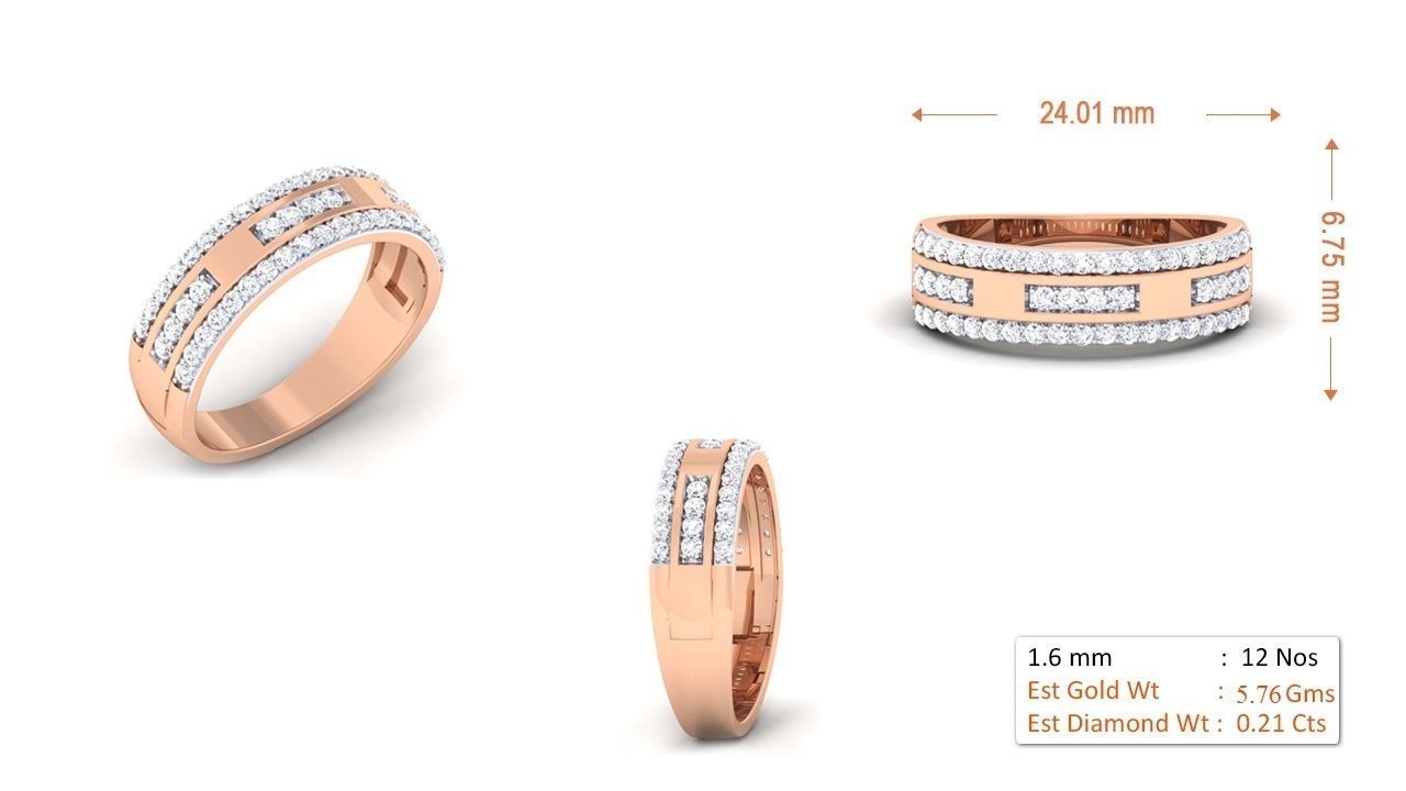 Couple Band Ring 3dm mgx render detail 3D print model_2