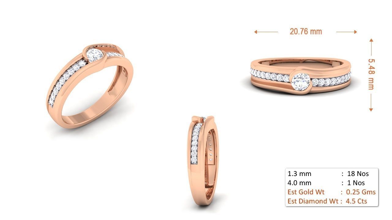 Couple Band Ring 3dm mgx render detail 3D print model_1