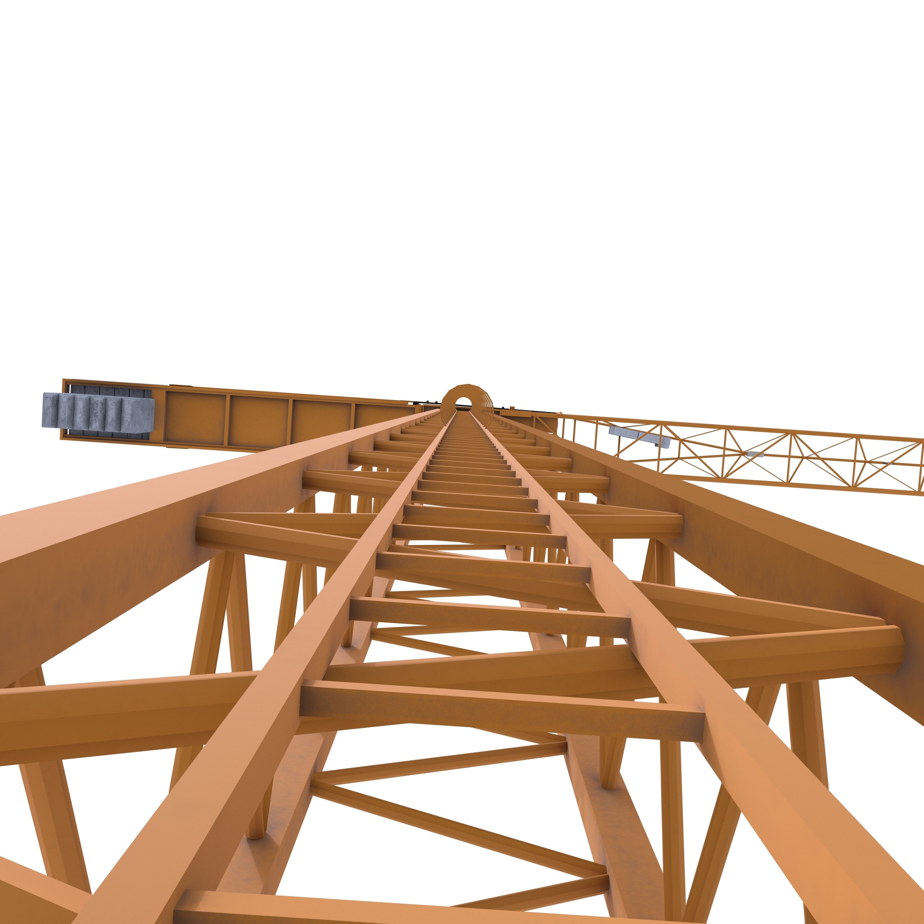 Low Poly Tower Crane 3D model_7