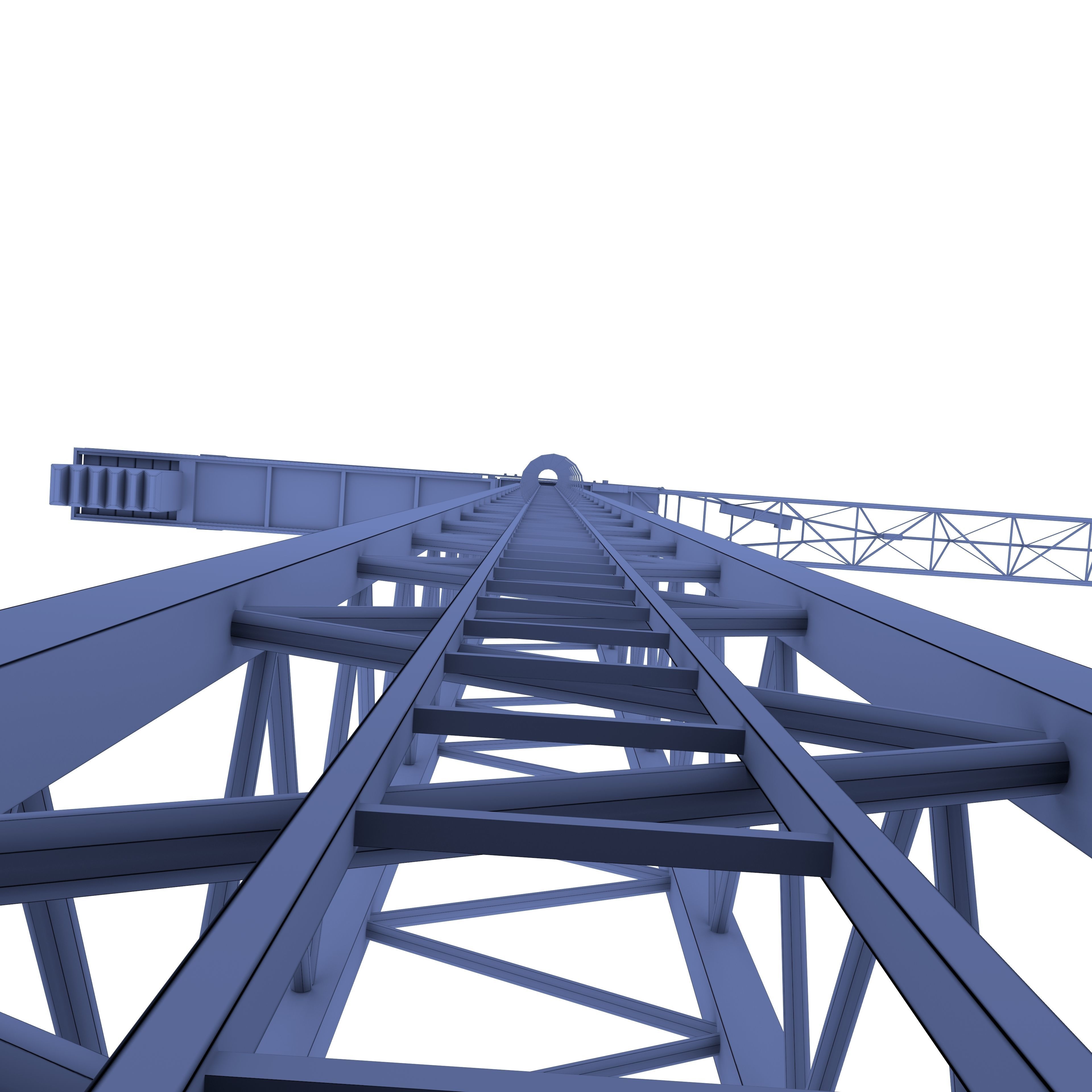 Low Poly Tower Crane 3D model_14