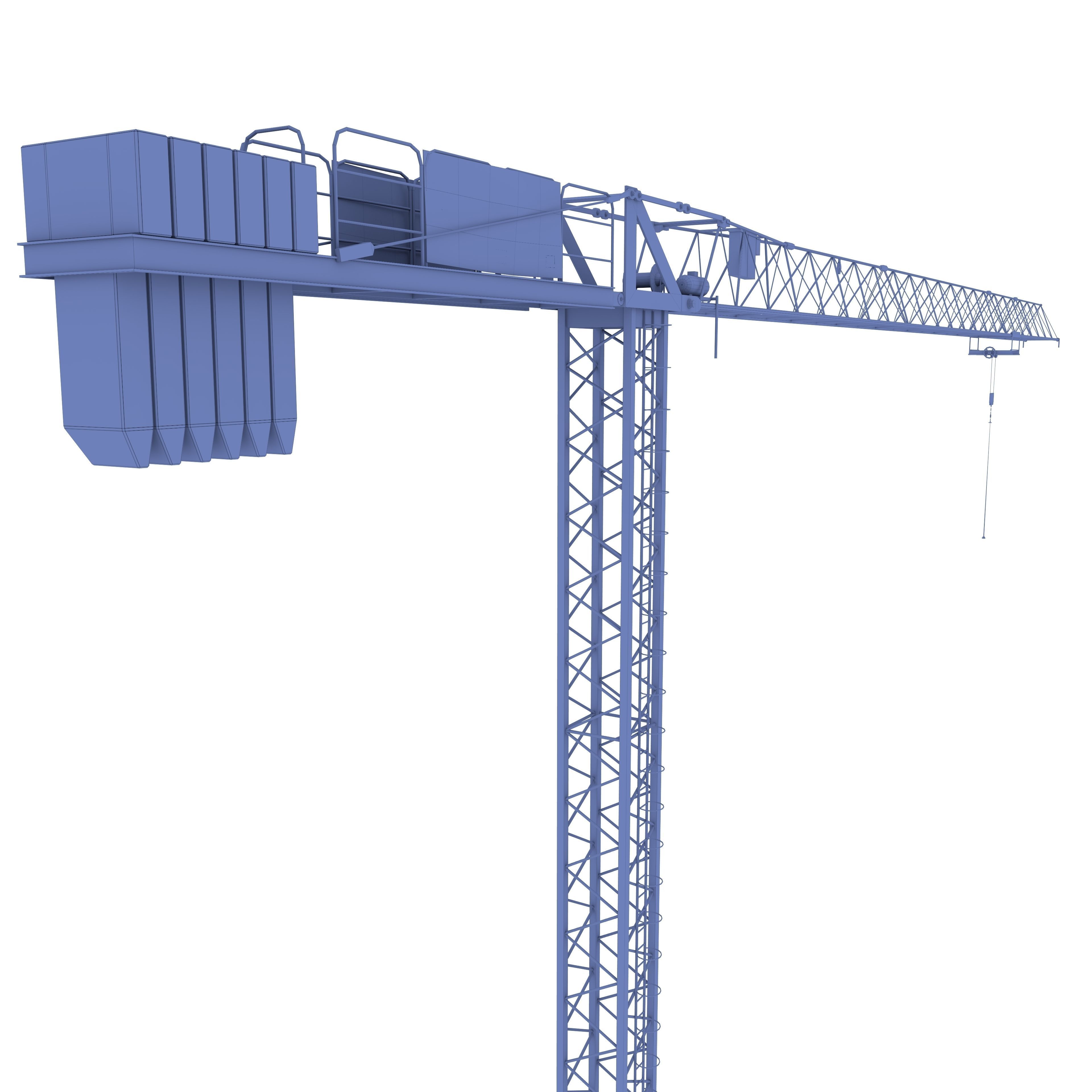 Low Poly Tower Crane 3D model_15
