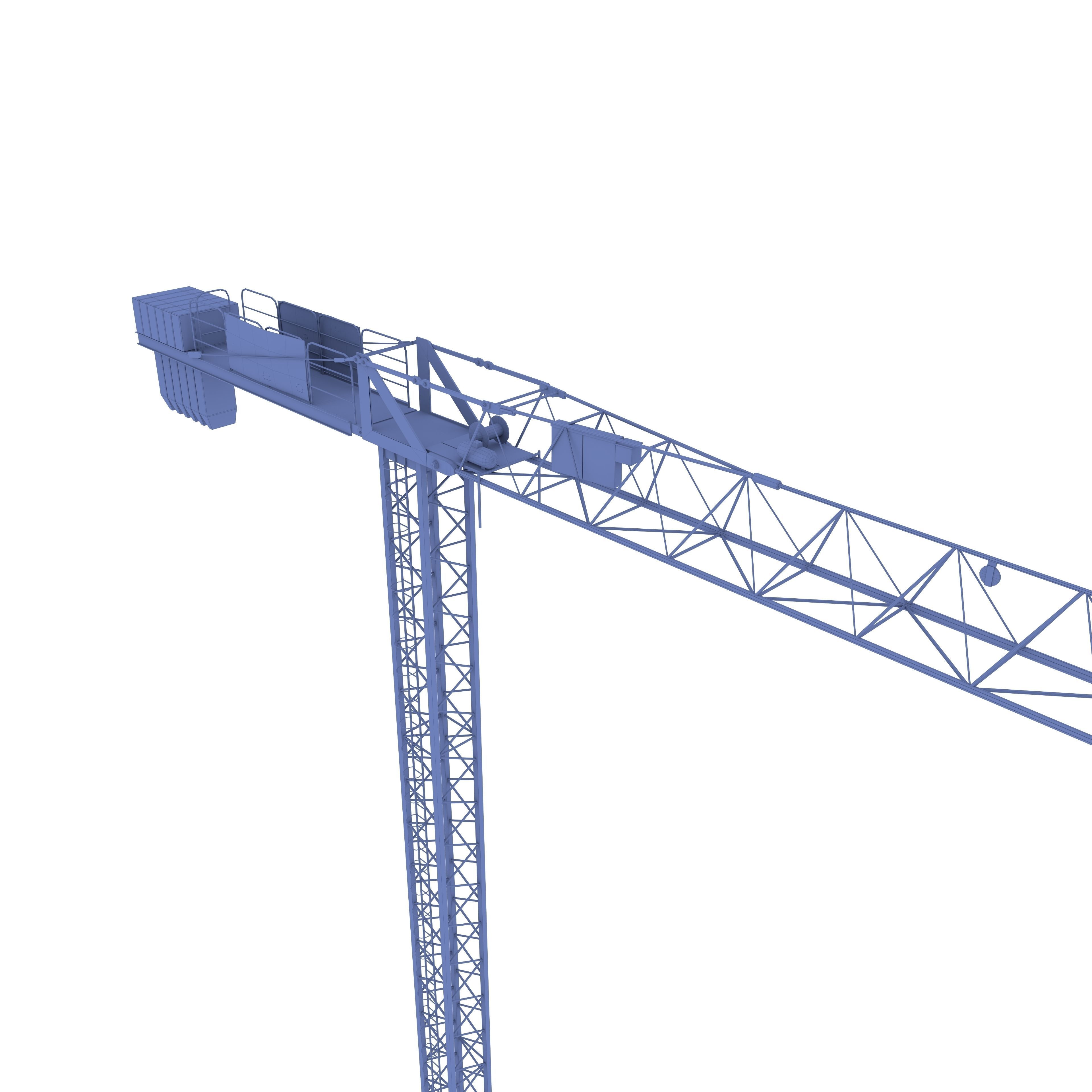 Low Poly Tower Crane 3D model_12