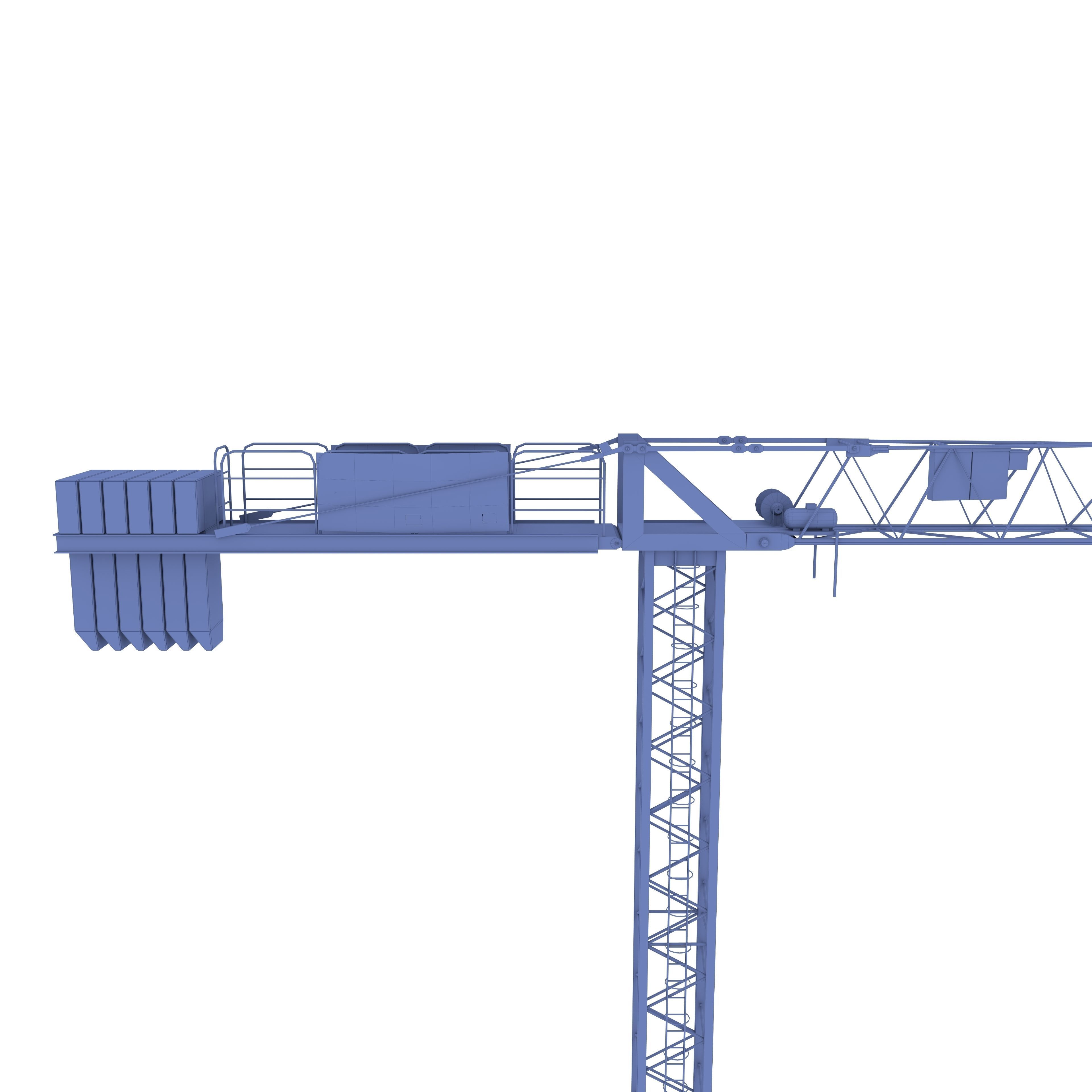 Low Poly Tower Crane 3D model_9