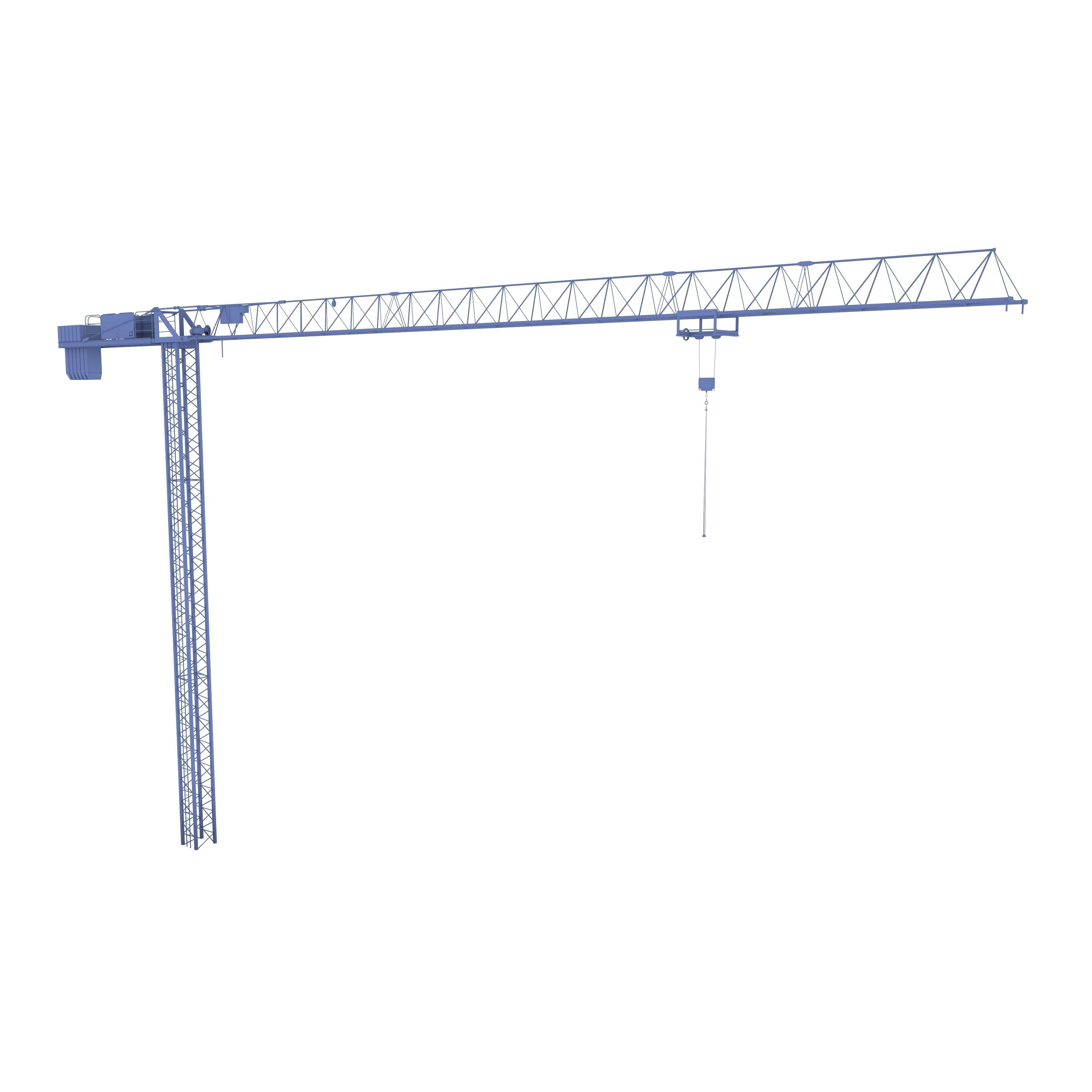 Low Poly Tower Crane 3D model_10