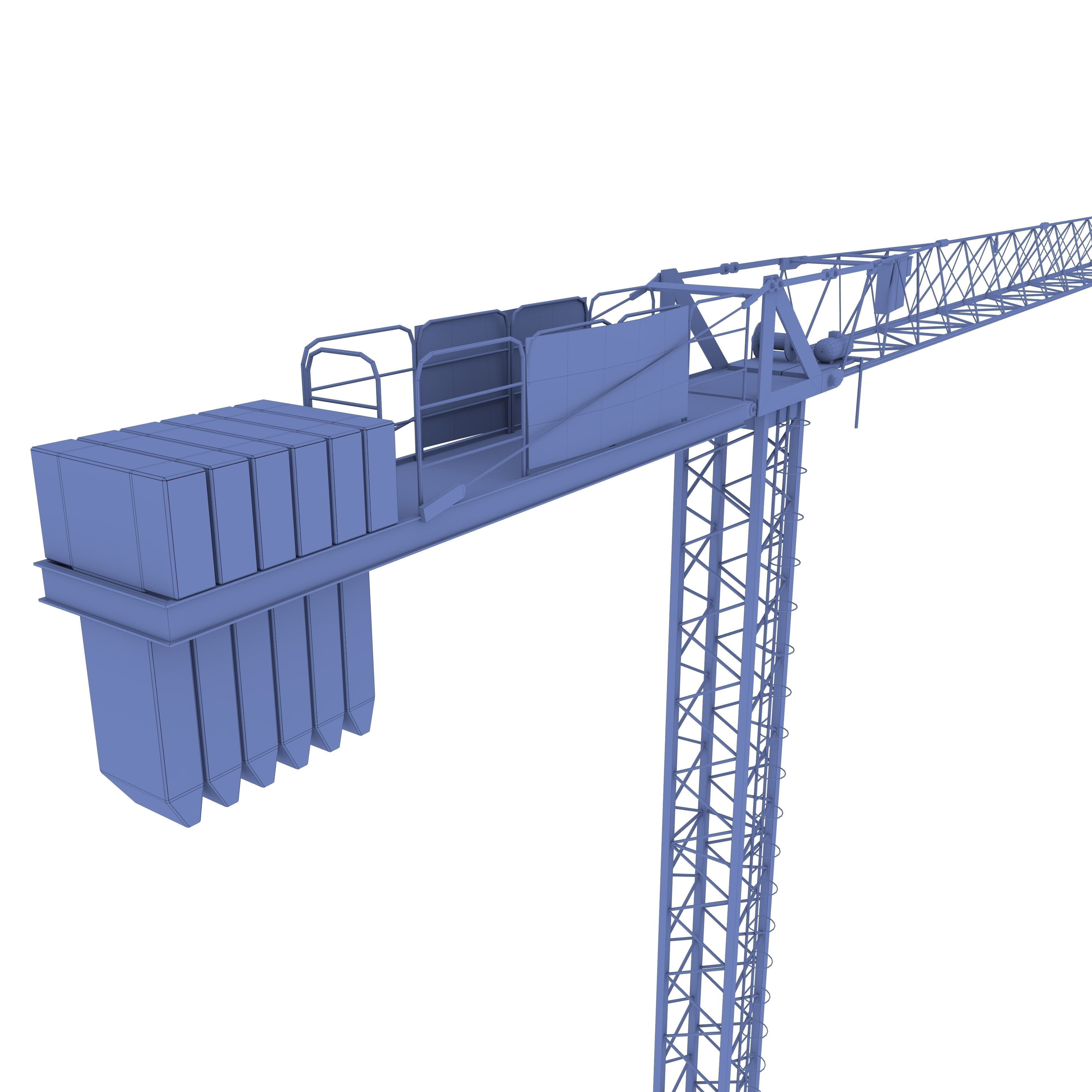 Low Poly Tower Crane 3D model_13