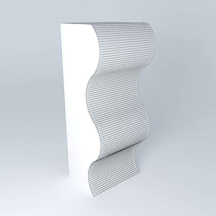 wave foam panel 2 Free 3D model_3