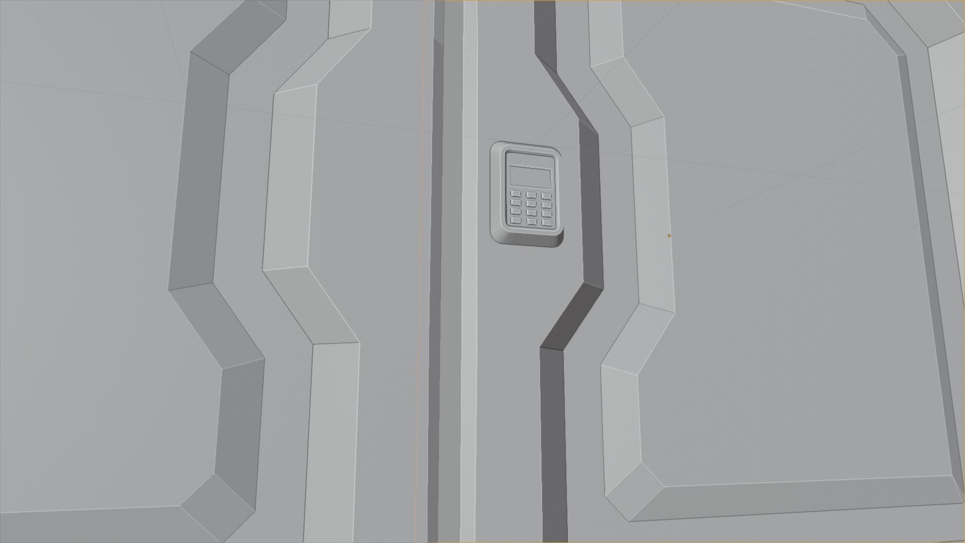 Spaceship corridor Low-poly 3D model_2