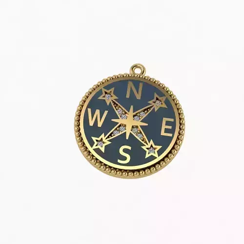 North Star Enamel Pendant