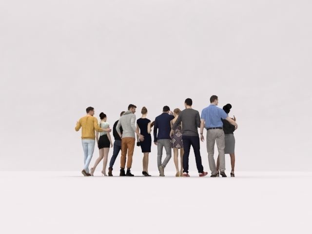 10X LOW POLY CASUAL PEOPLE VOL01 CROWD Low-poly 3D model_10