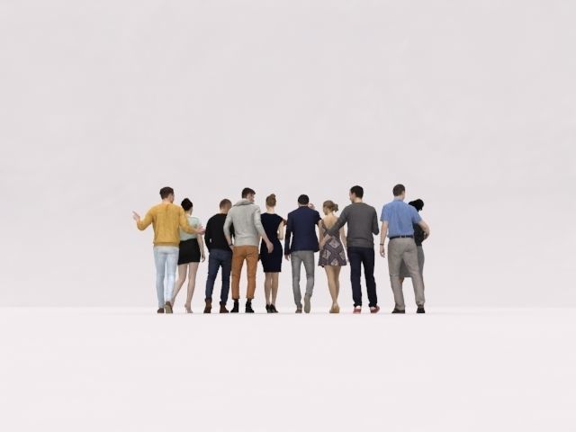 10X LOW POLY CASUAL PEOPLE VOL01 CROWD Low-poly 3D model_9