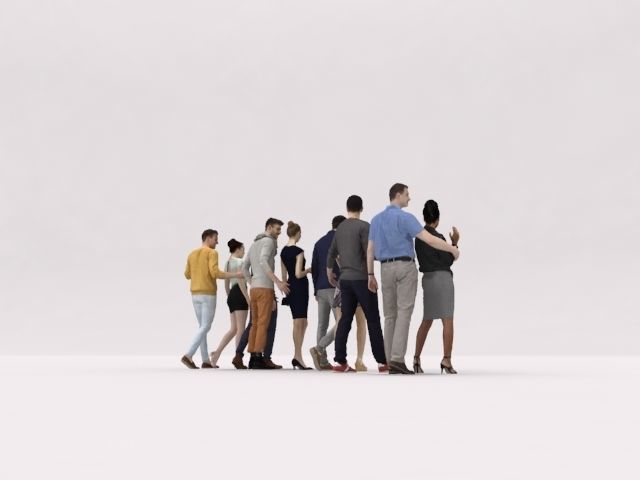 10X LOW POLY CASUAL PEOPLE VOL01 CROWD Low-poly 3D model_11