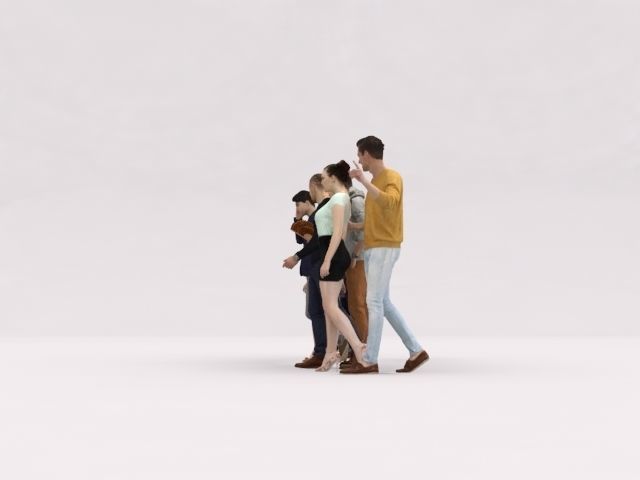 10X LOW POLY CASUAL PEOPLE VOL01 CROWD Low-poly 3D model_5