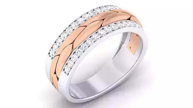 Couple Band Ring 3dm mgx render detail