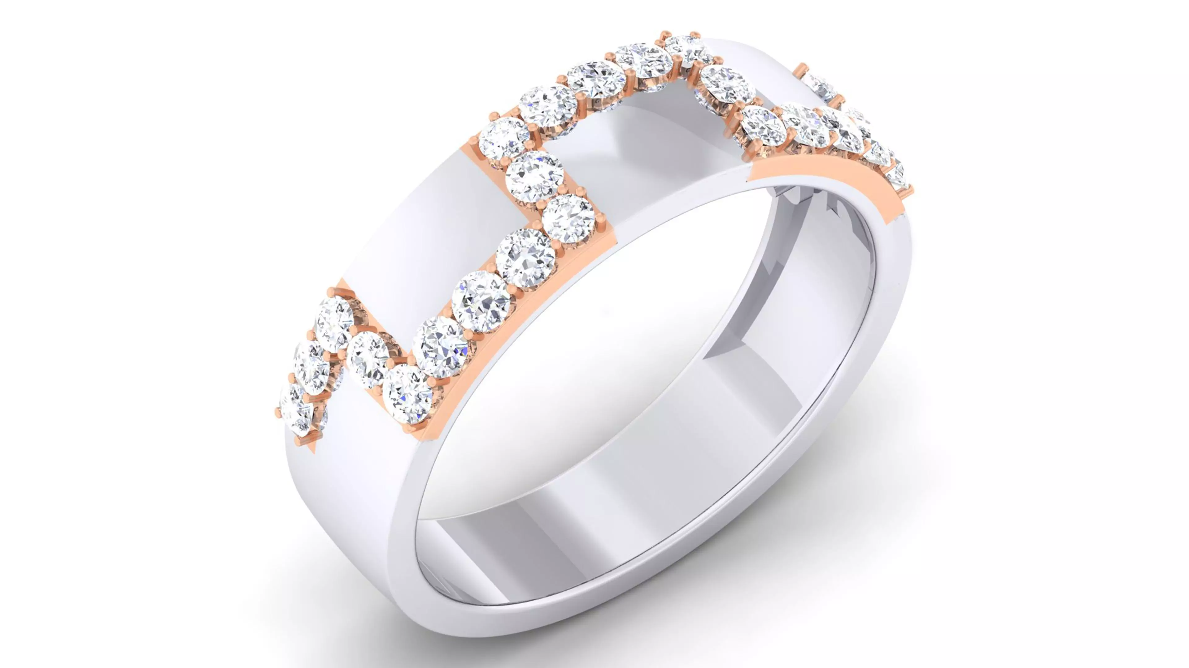 Couple Band Ring 3dm mgx render detail 3D print model_0