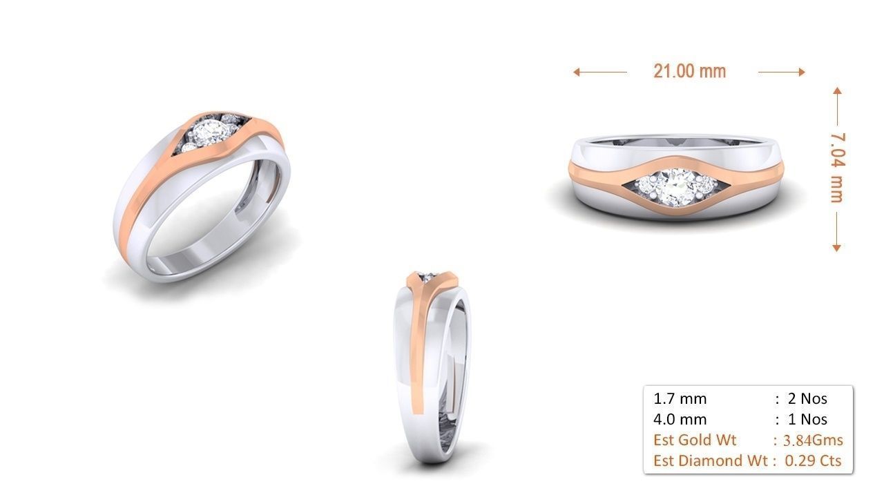 Couple Band Ring 3dm mgx render detail 3D print model_1