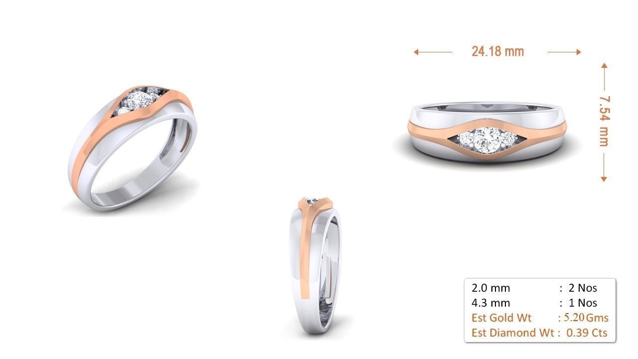 Couple Band Ring 3dm mgx render detail 3D print model_2