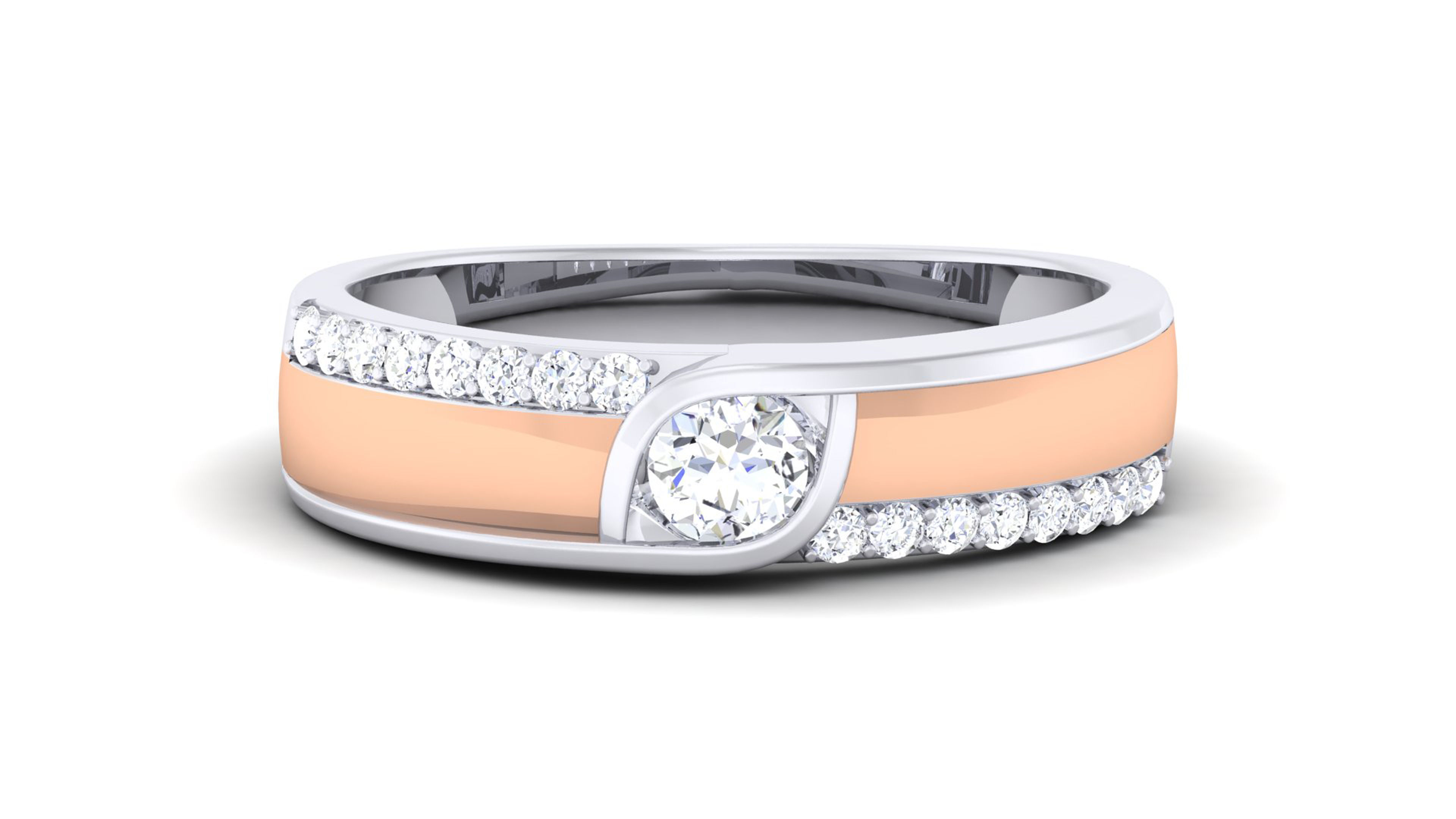 Couple Band Ring 3dm mgx render detail 3D print model_5