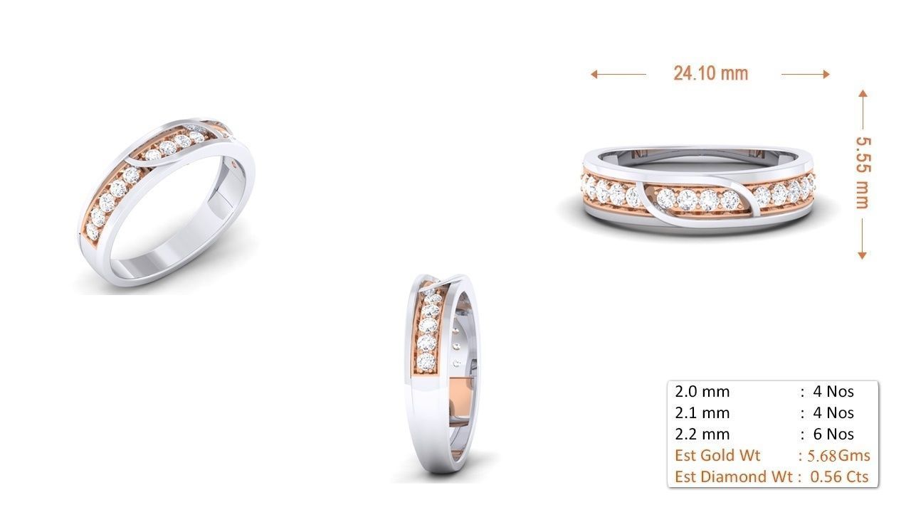 Couple Band Ring 3dm mgx render detail 3D print model_2