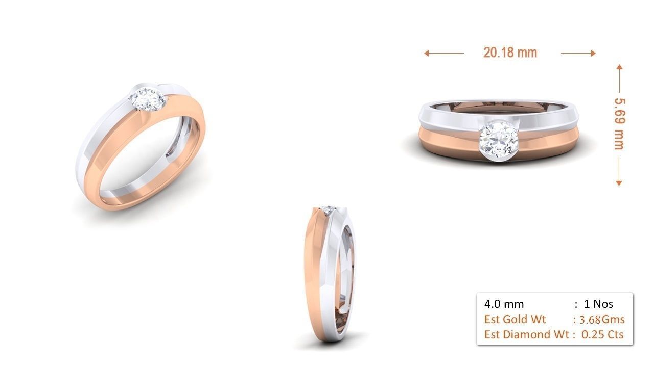 Couple Band Ring 3dm mgx render detail 3D print model_1