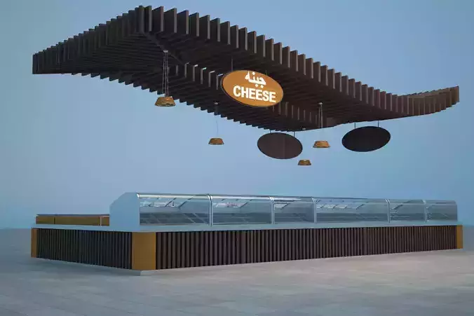 shopping mall counter design Low-poly 3D model
