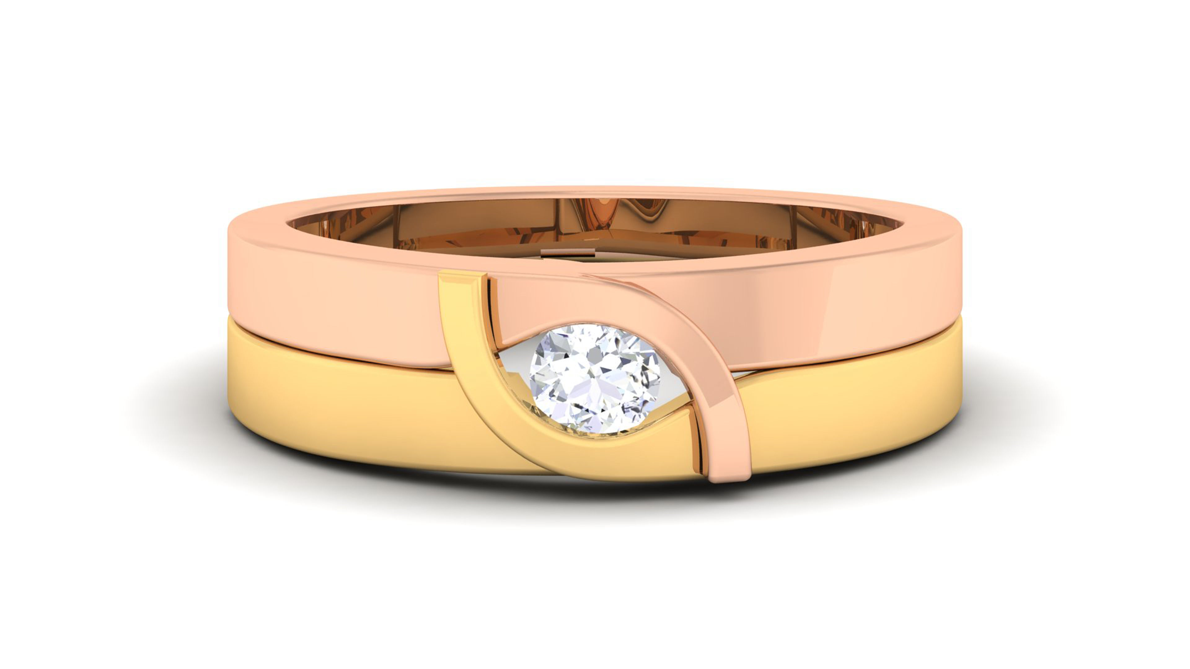 Couple Band Ring 3dm mgx render detail 3D print model_5