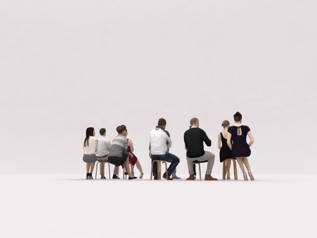10x LOW POLY ELEGANT CASUAL SITTING PEOPLE VOL01 CROWD Low-poly 3D model_10