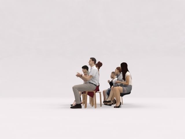 10x LOW POLY ELEGANT CASUAL SITTING PEOPLE VOL01 CROWD Low-poly 3D model_5