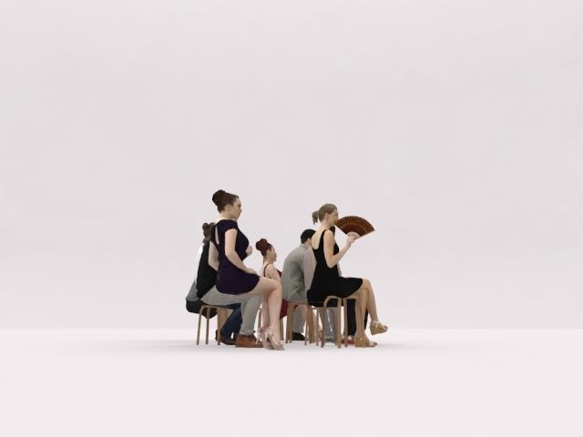 10x LOW POLY ELEGANT CASUAL SITTING PEOPLE VOL01 CROWD Low-poly 3D model_13