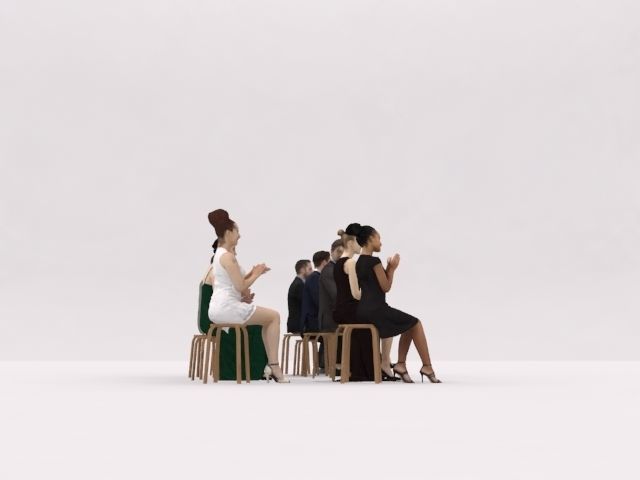 10x LOW POLY ELEGANT CASUAL PEOPLE AUDIENCE VOL01 CROWD Low-poly 3D model_13