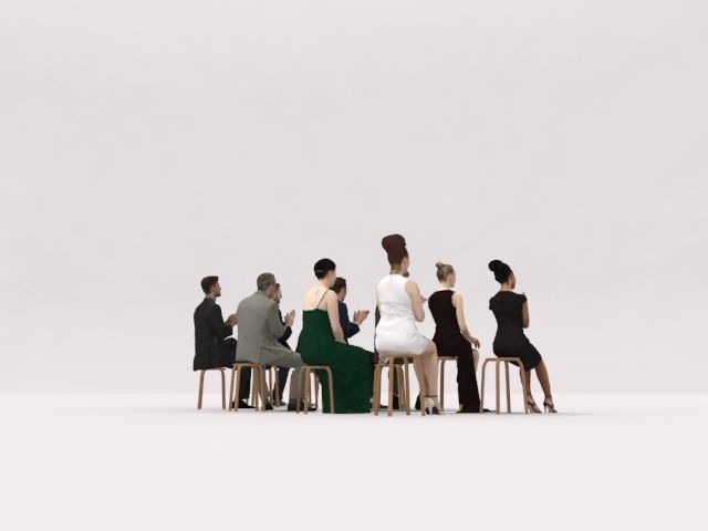 10x LOW POLY ELEGANT CASUAL PEOPLE AUDIENCE VOL01 CROWD Low-poly 3D model_11
