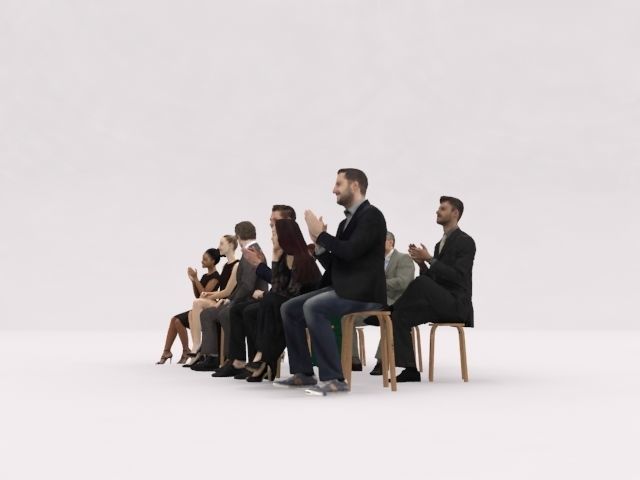 10x LOW POLY ELEGANT CASUAL PEOPLE AUDIENCE VOL01 CROWD Low-poly 3D model_4