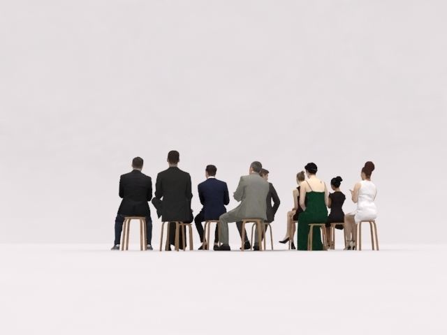 10x LOW POLY ELEGANT CASUAL PEOPLE AUDIENCE VOL01 CROWD Low-poly 3D model_8