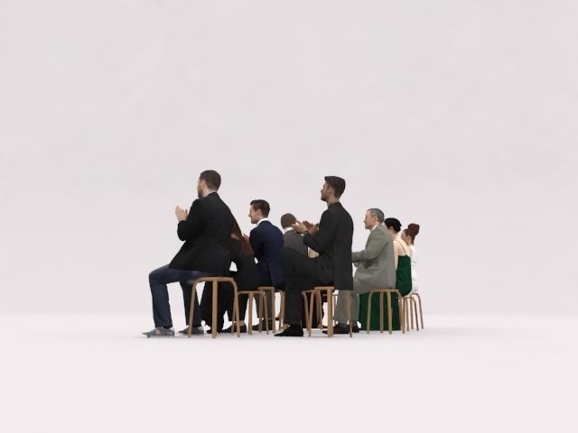 10x LOW POLY ELEGANT CASUAL PEOPLE AUDIENCE VOL01 CROWD Low-poly 3D model_6